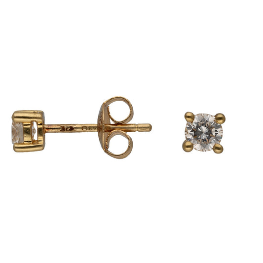 18ct Gold 0.44ct Diamond Solitaire Earrings