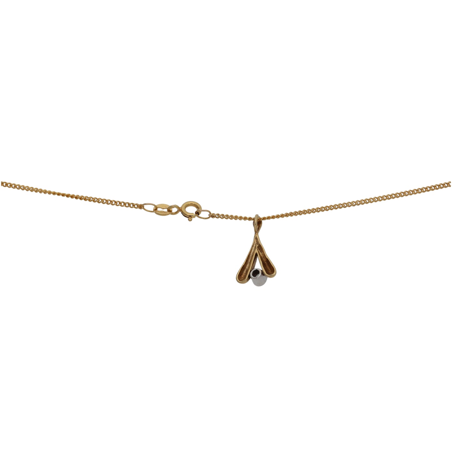 9ct Gold 0.10ct Diamond Solitaire Pendant With Chain