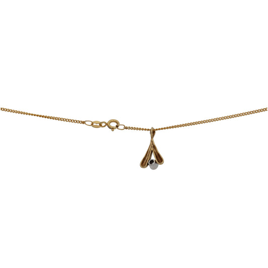 9ct Gold 0.10ct Diamond Solitaire Pendant With Chain