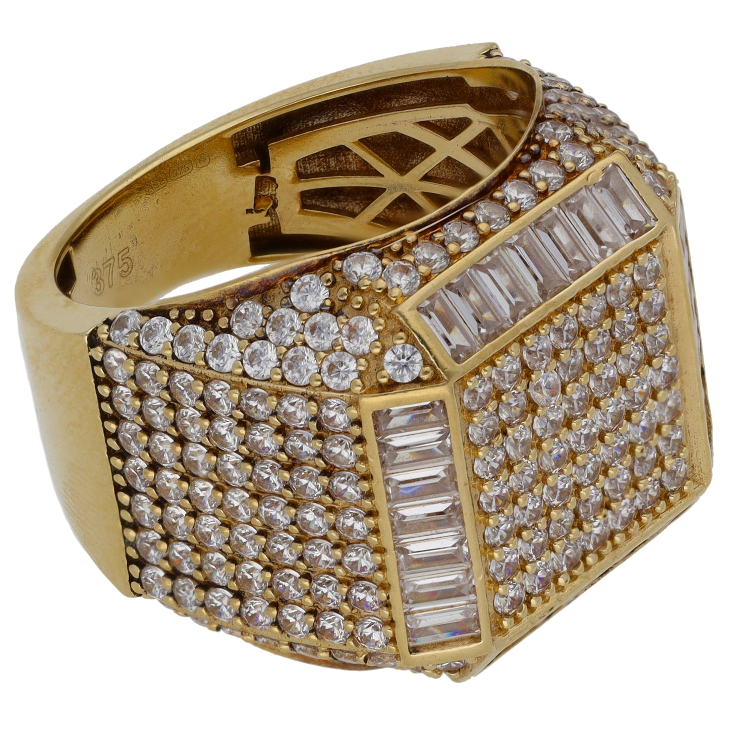 9ct Gold Cubic Zirconia Signet Ring Size U