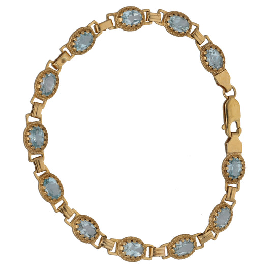 9ct Gold Topaz Fancy Stone Set Bracelet