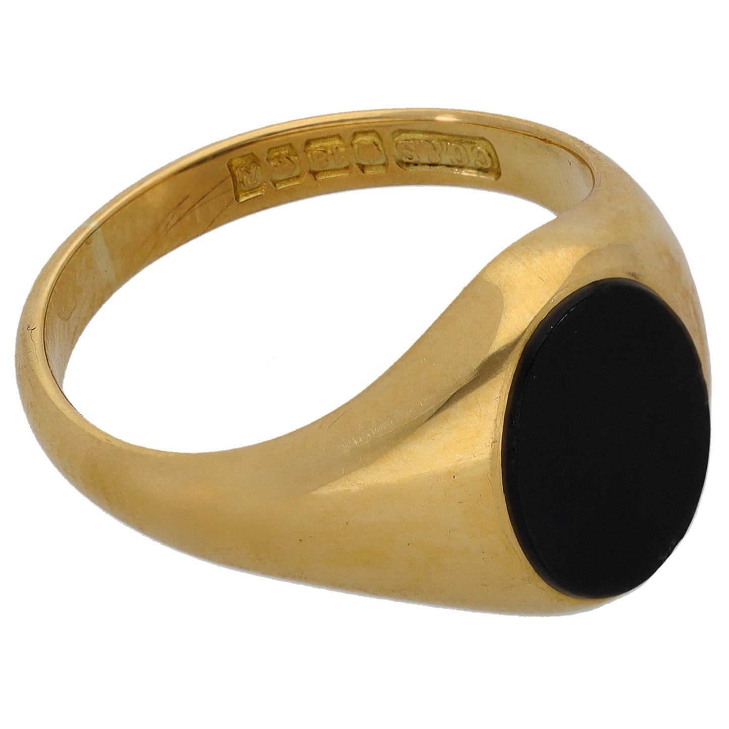 18ct Gold Onyx Signet Ring Size P