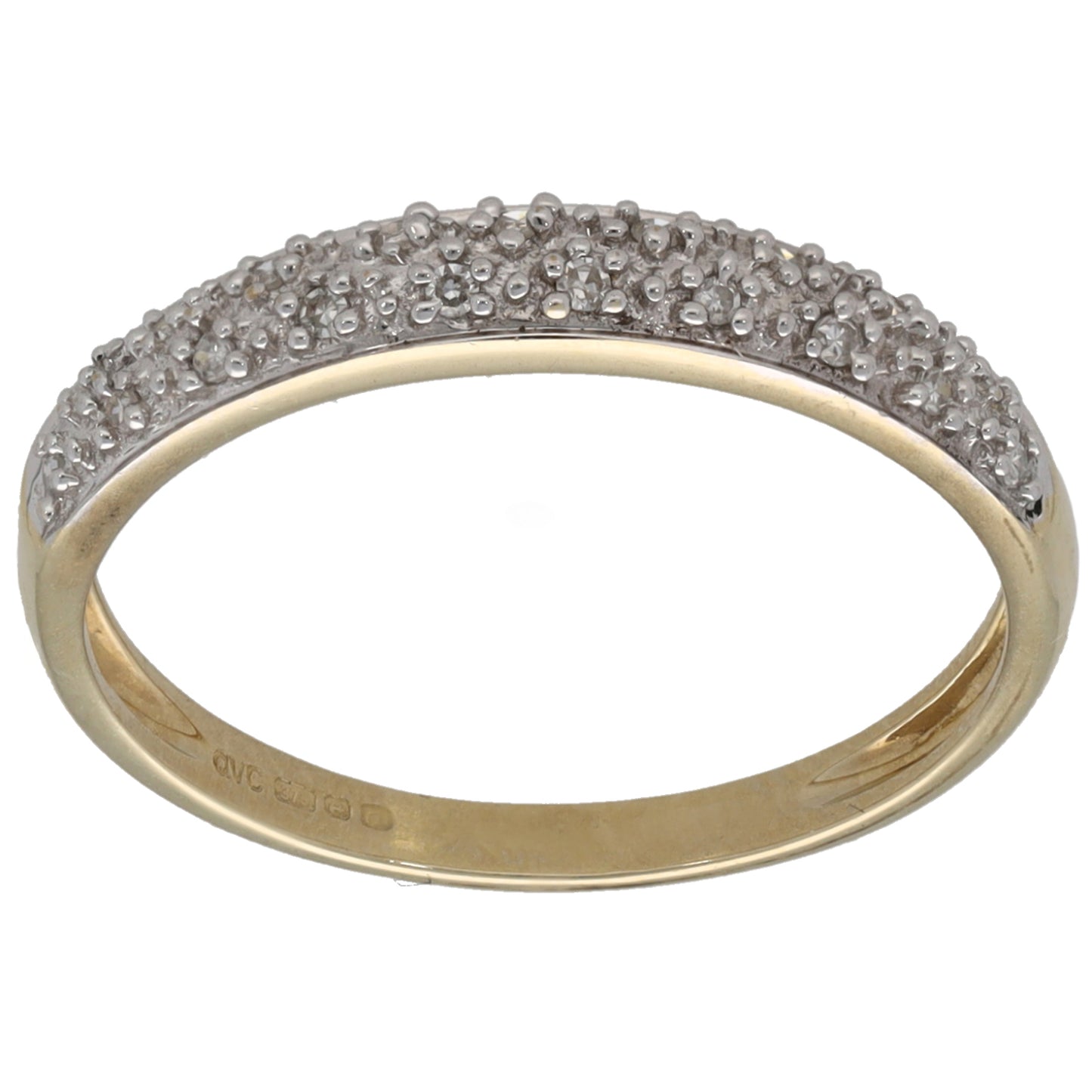9ct Gold 0.095ct Diamond Half Eternity Ring Size N