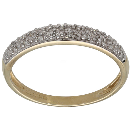 9ct Gold 0.095ct Diamond Half Eternity Ring Size N