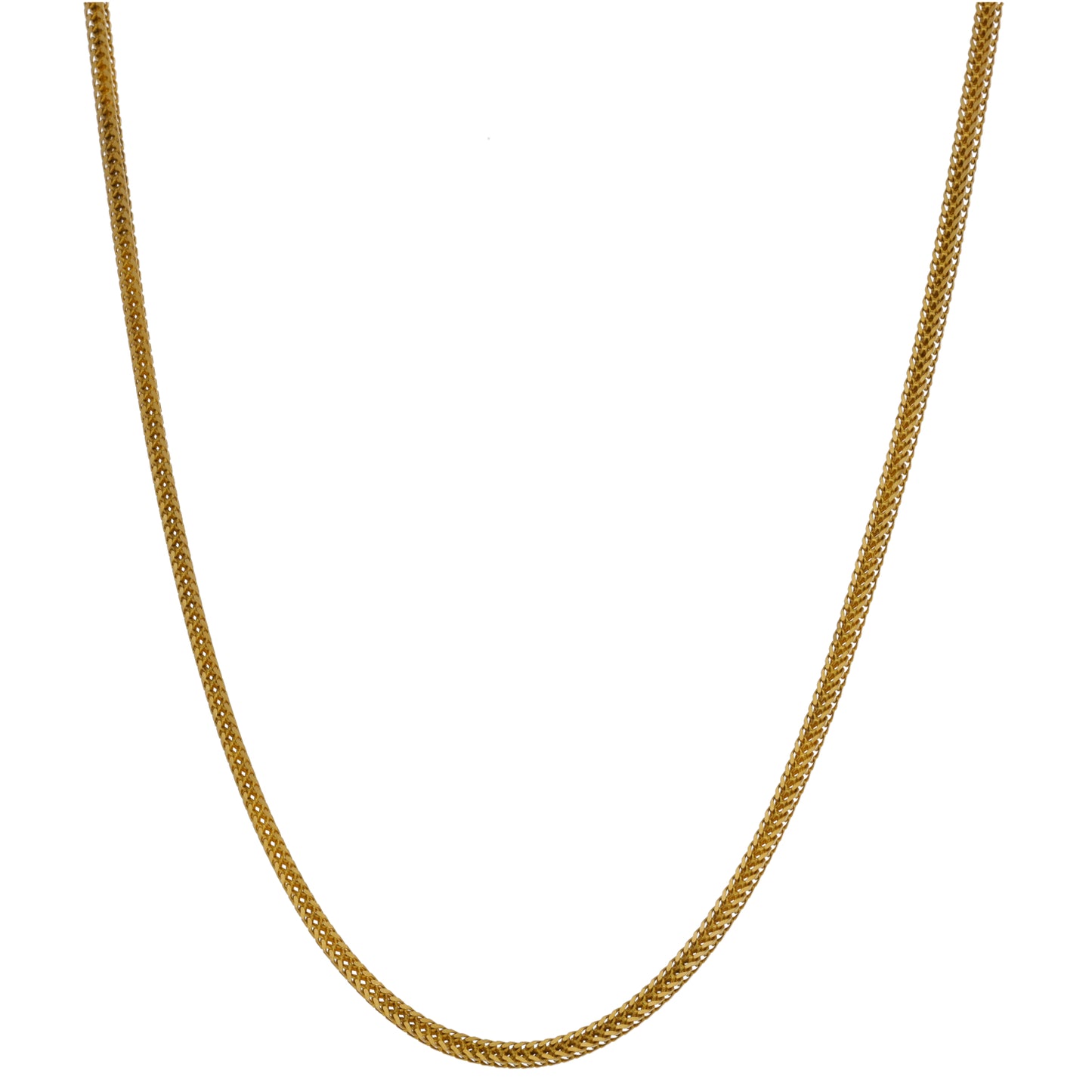 22ct Gold tone chain necklace with fine link pattern, 18 inch length