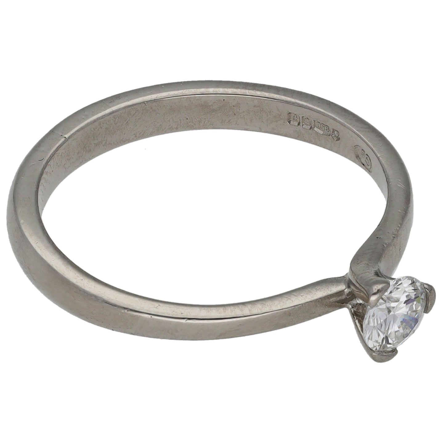 Platinum 0.28ct Diamond Solitaire Ring Size Q