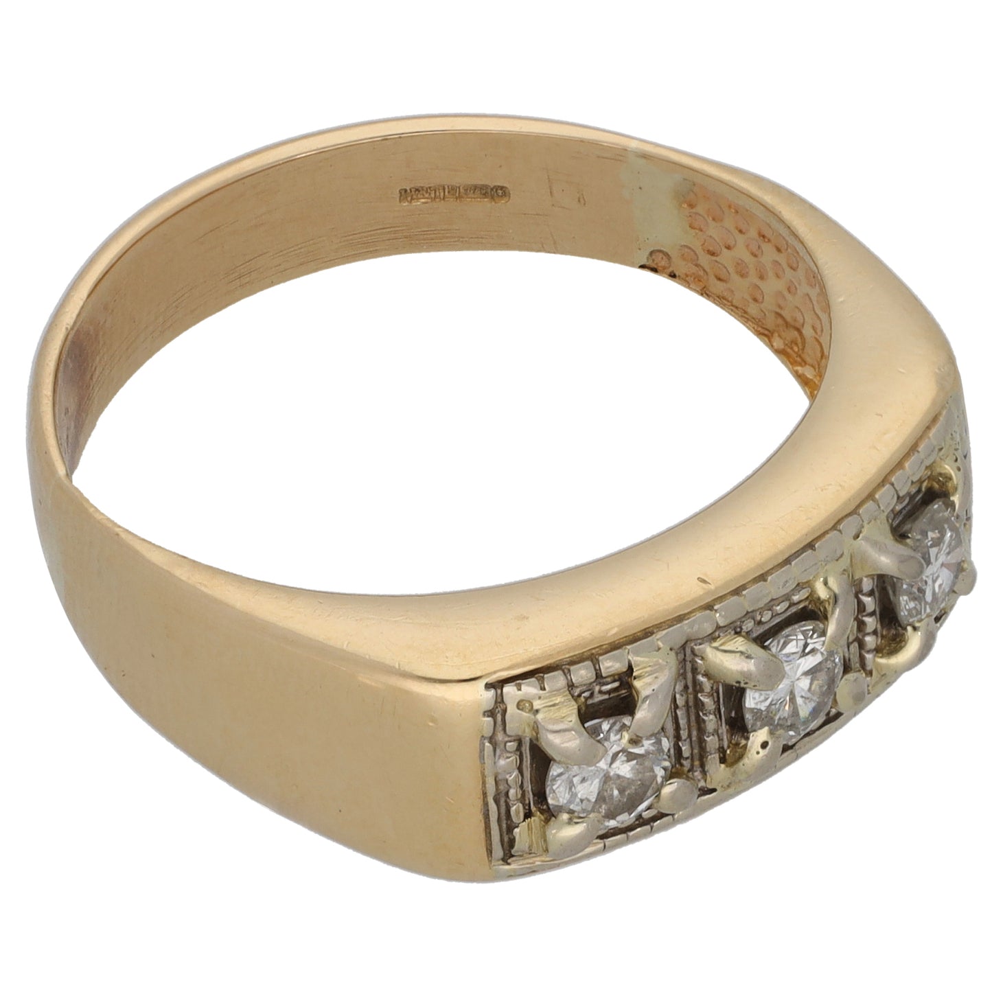 9ct Gold 0.45ct Diamond Trilogy Ring Size T