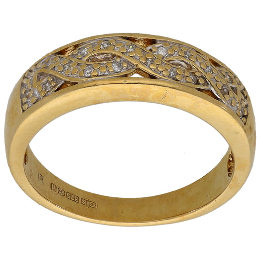 9ct Gold 0.20ct Diamond Alternative Ring Size P