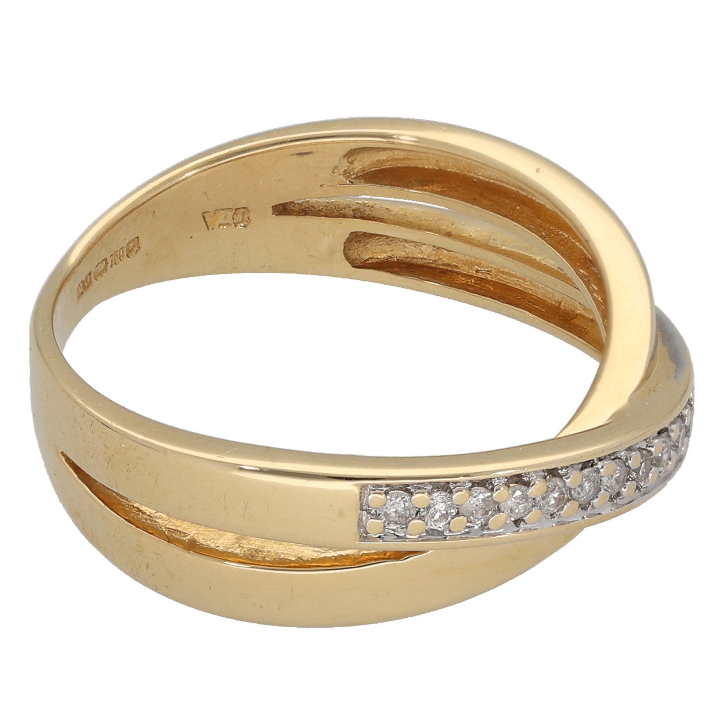 18ct Gold 0.17ct Diamond Half Eternity Ring Size P