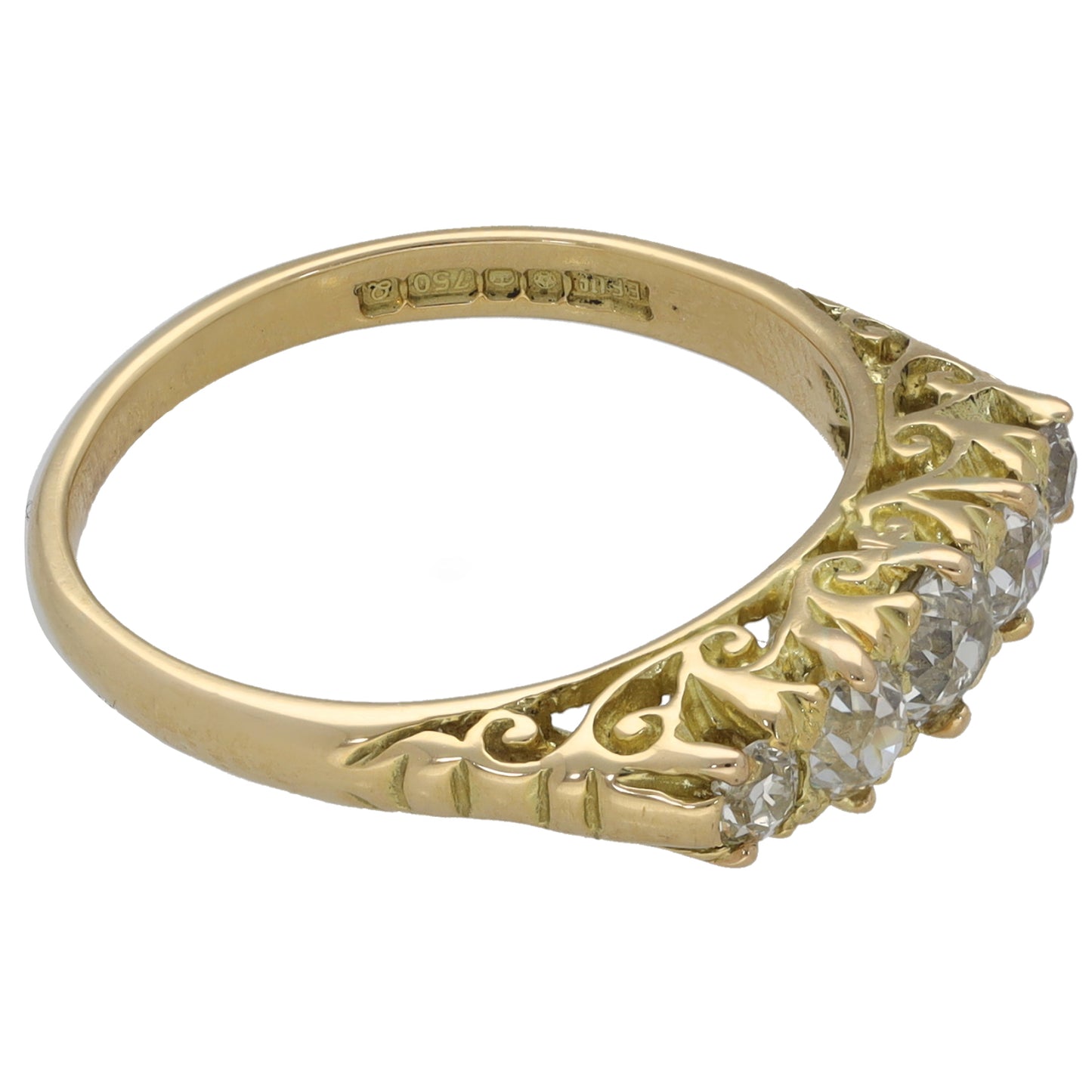 18ct Gold 0.60ct Diamond Half Eternity Ring Size L