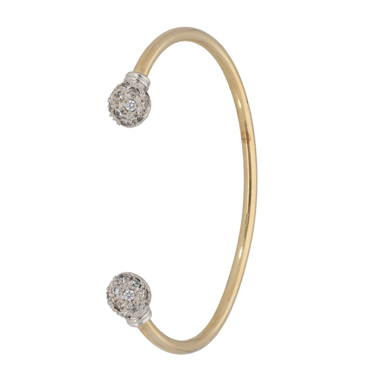 9ct Gold Cubic Zirconia Torque Bangle