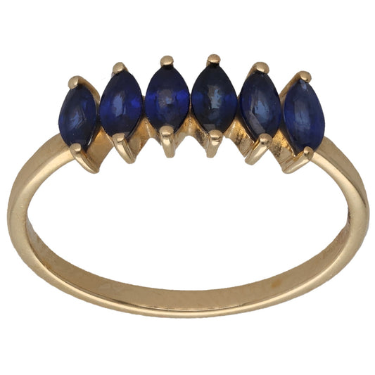 9ct Gold Sapphire Half Eternity Ring Size P