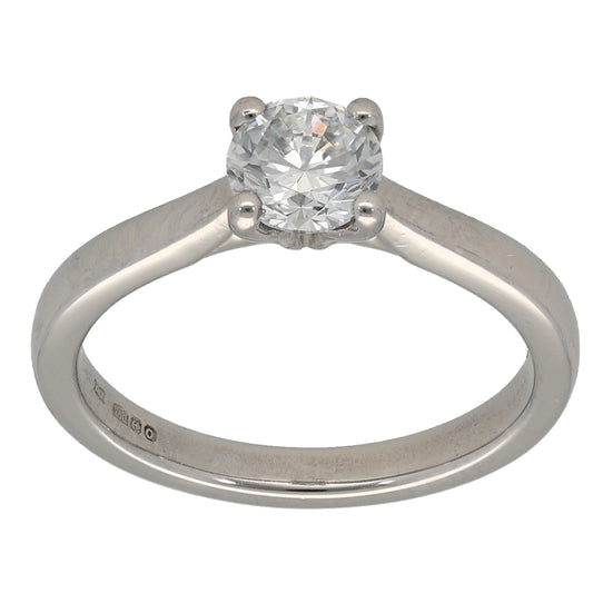 Platinum 0.64ct Diamond Solitaire Ring Size M