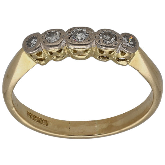 18ct Gold 0.135ct Diamond Half Eternity Ring Size N