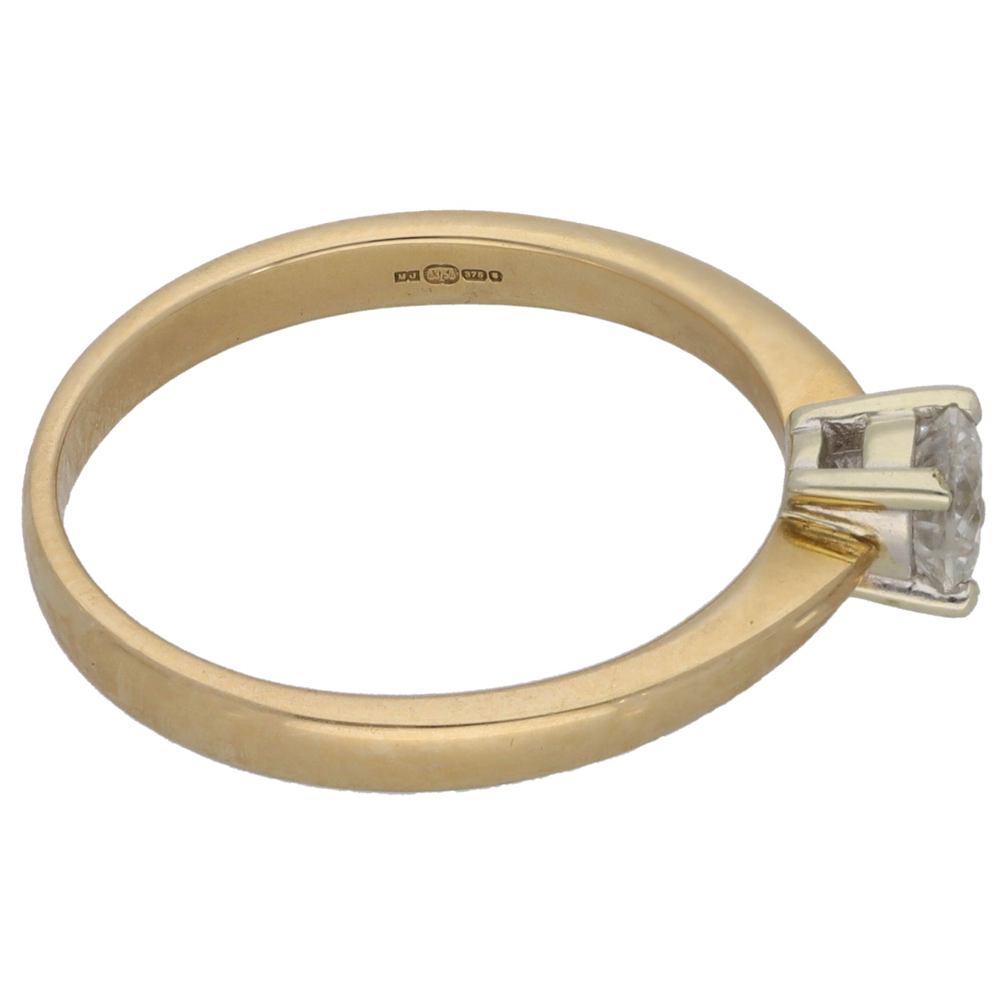 9ct Gold 0.33ct Diamond Solitaire Ring Size N
