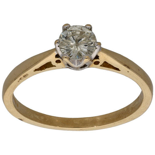 18ct Gold 0.33ct Diamond Solitaire Ring Size K