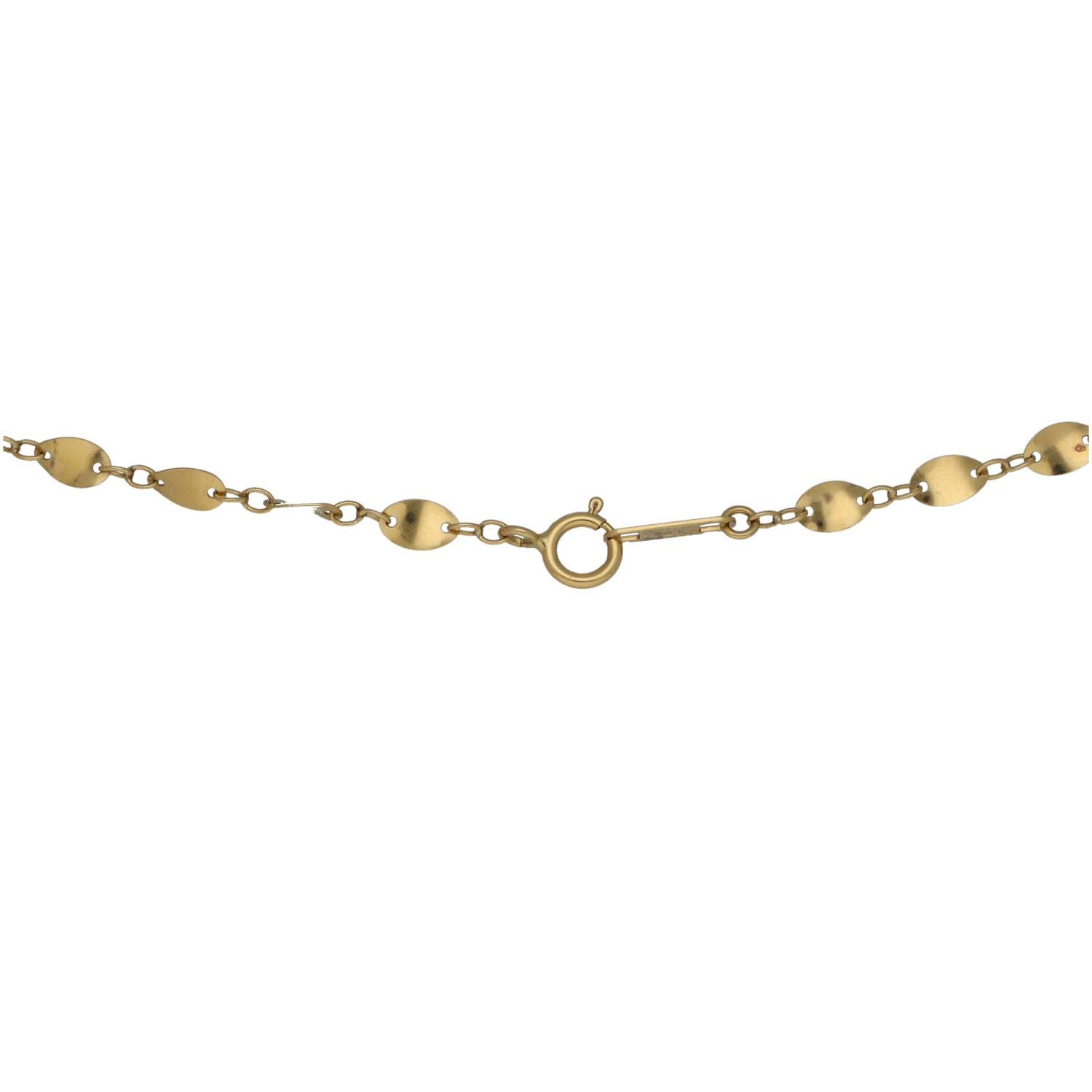 18ct yellow gold necklace with oval links and round spring-ring clasp