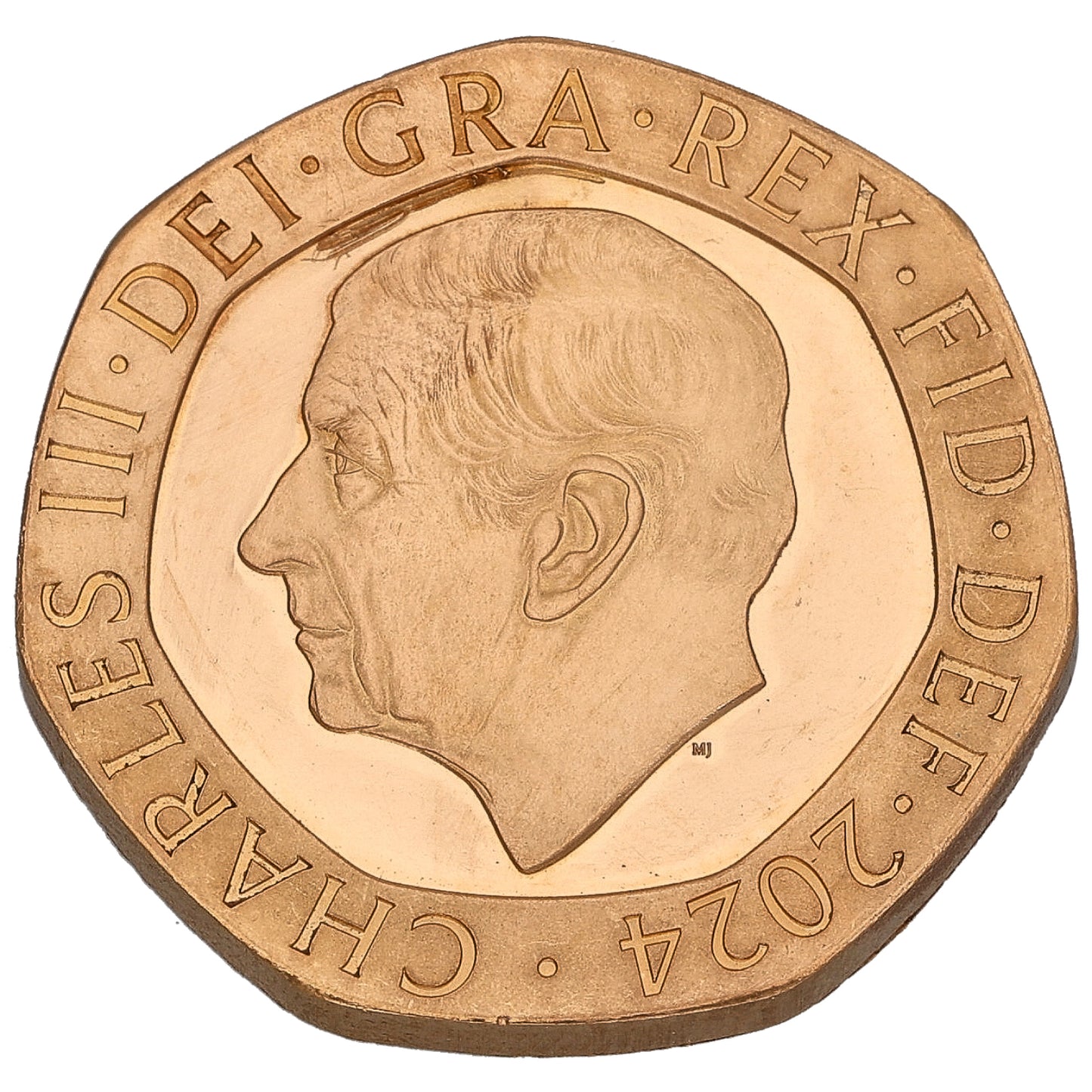 22ct Gold King Charles Puffin 20 Pence Coin 2024