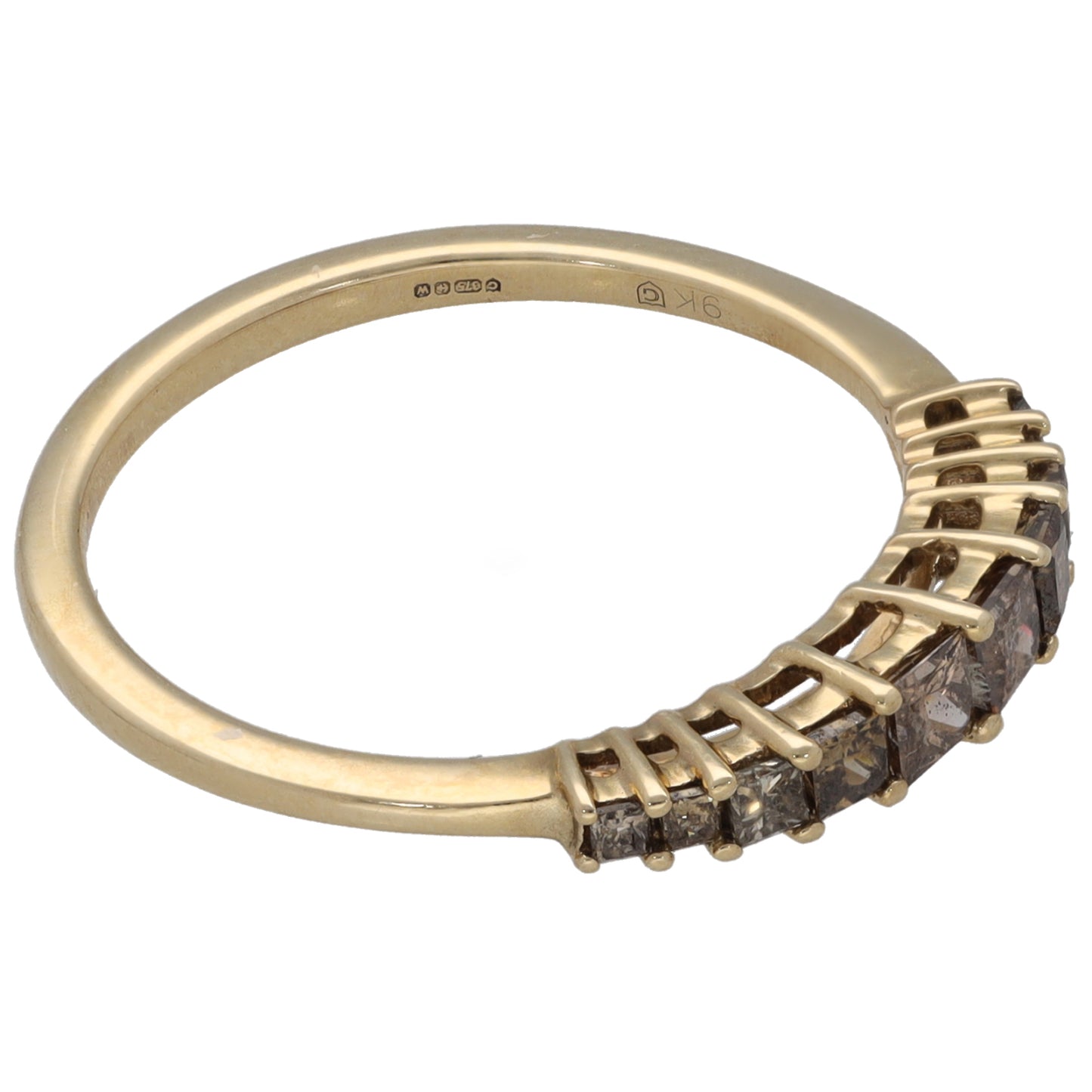 9ct Gold 0.50ct Diamond Half Eternity Ring Size N