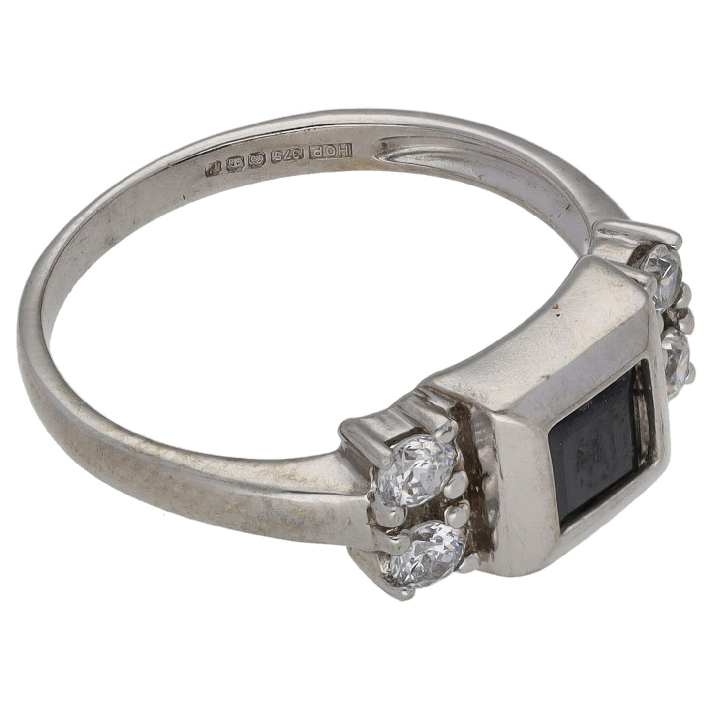 9ct White Gold Imitation Dress/Cocktail Ring Size L