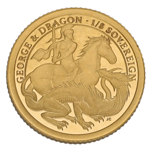 22ct Gold George & Dragon Eighth Sovereign Coin 2021
