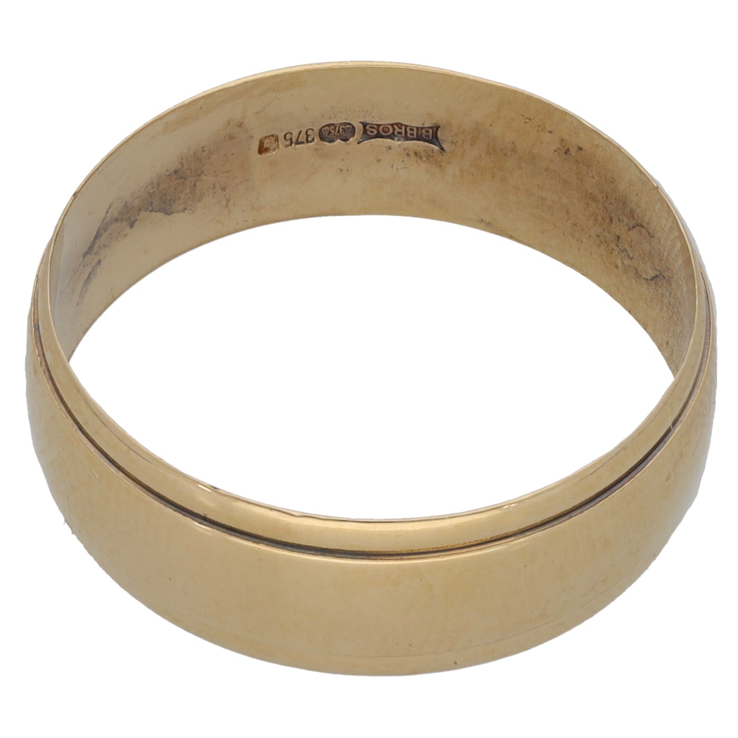9ct Gold Patterned Wedding Ring Size V