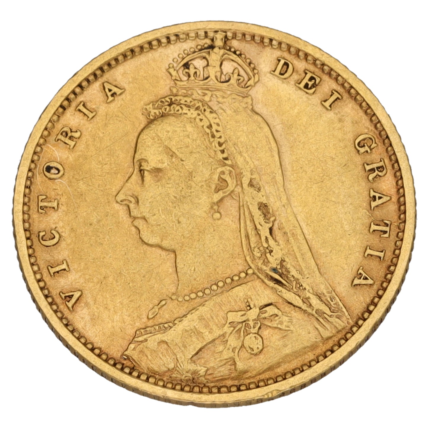 22ct Gold Queen Victoria Half Sovereign Coin 1892