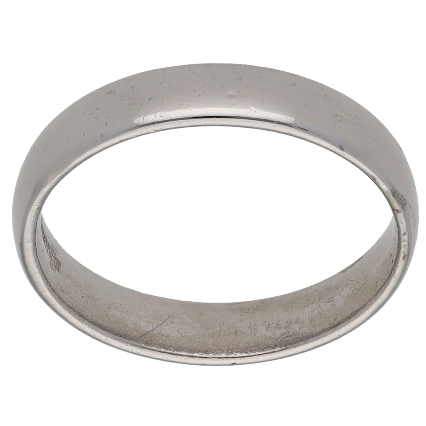 9ct White Gold Plain Wedding Ring Size Q