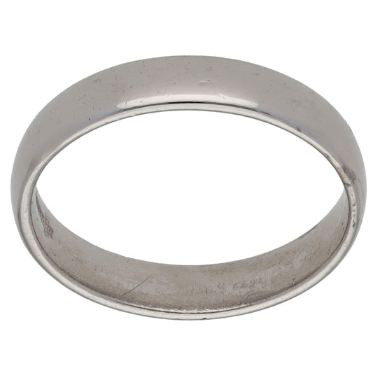 9ct White Gold Plain Wedding Ring Size Q