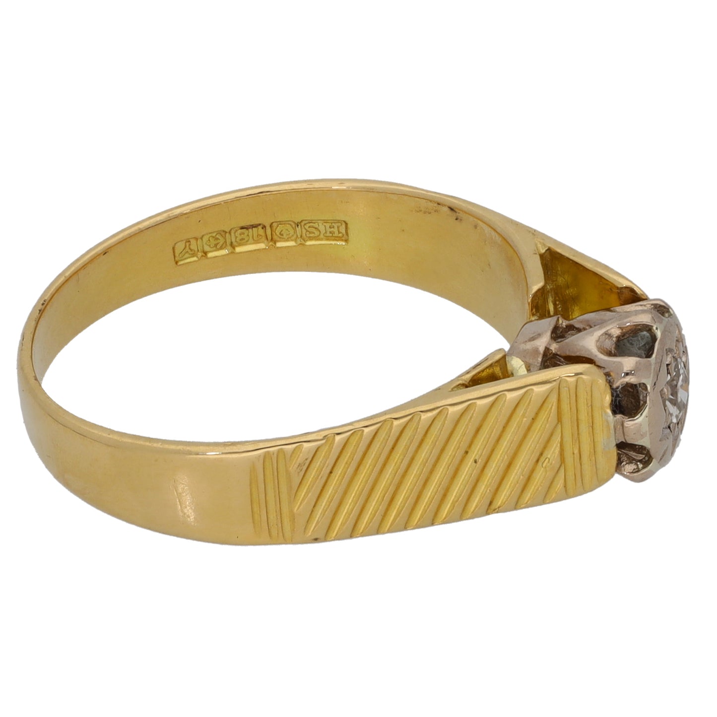 18ct Gold 0.05ct Diamond Solitaire Ring Size N