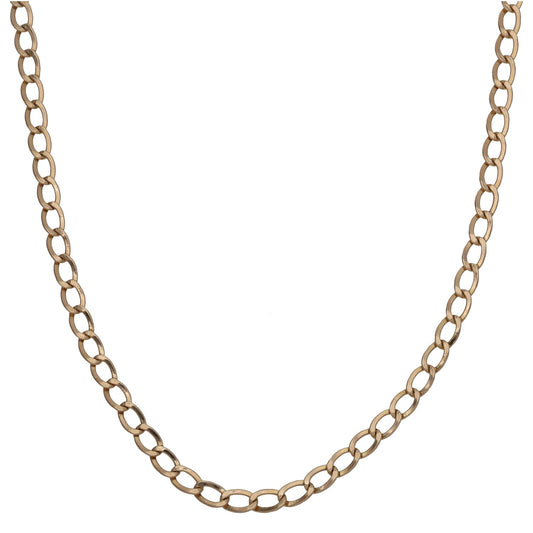 9ct Gold Curb Chain 18"