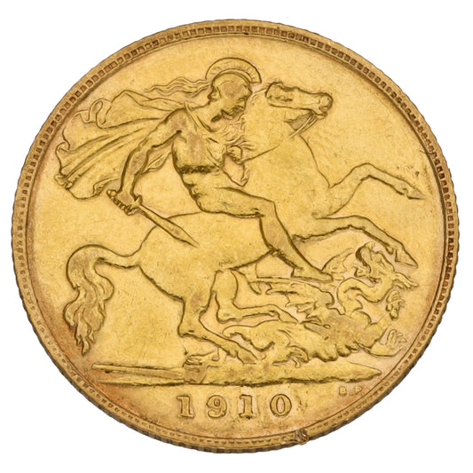 22ct Gold King Edward VII Half Sovereign Coin 1910
