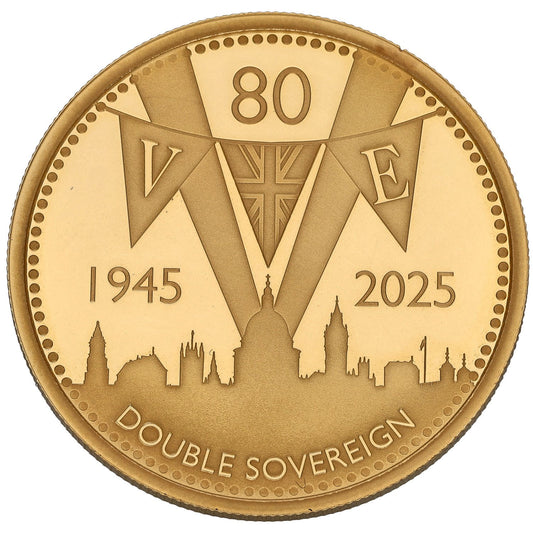 22ct Gold VE Day 80th Anniversary Double Sovereign 2025