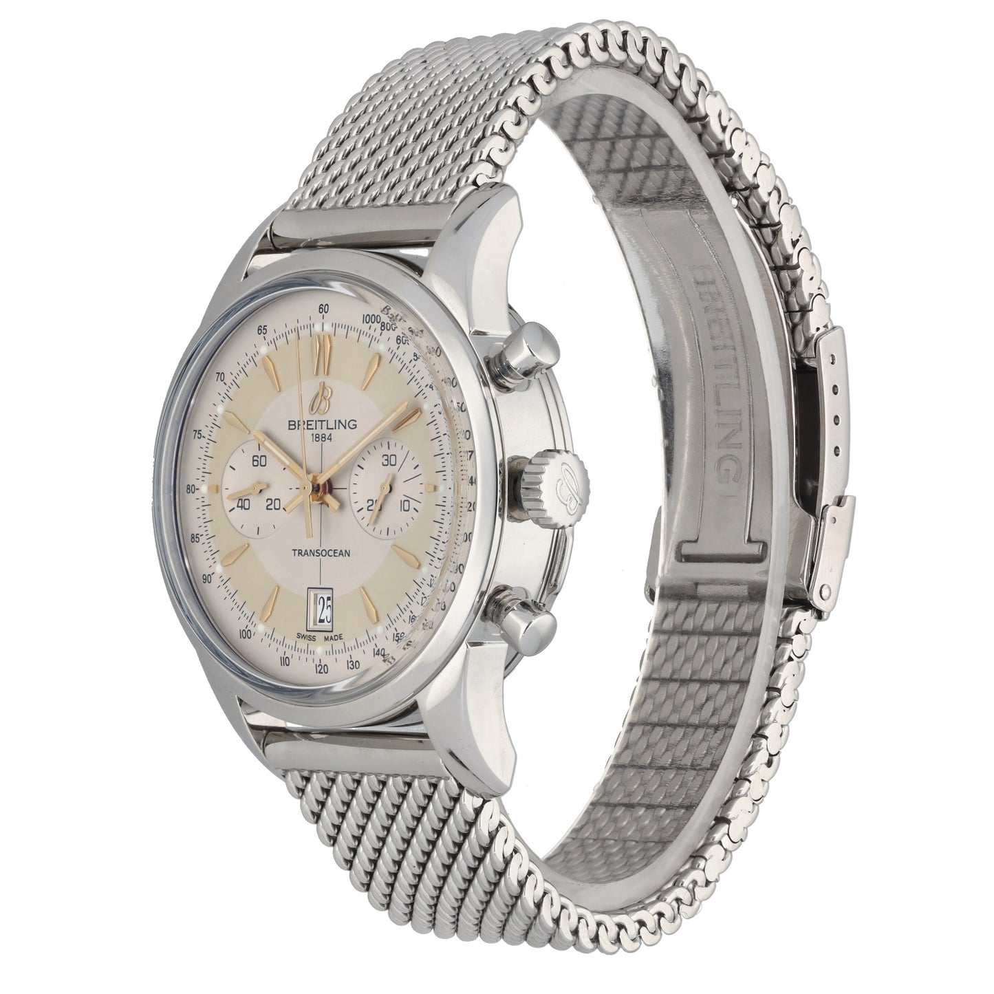 Breitling Transocean AB0154 43mm Stainless Steel Watch