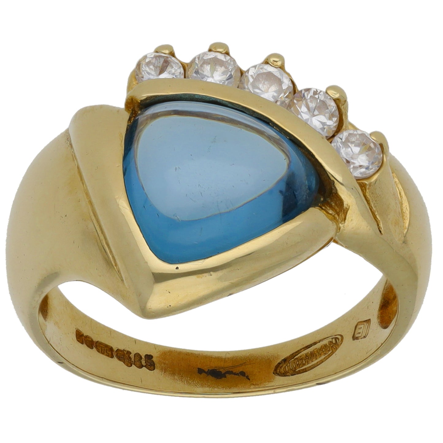 14ct Gold Imitation Gems Dress/Cocktail Ring Size O