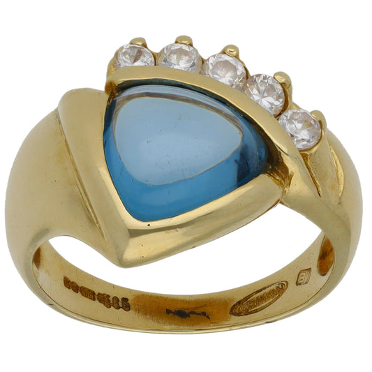 14ct Gold Imitation Gems Dress/Cocktail Ring Size O