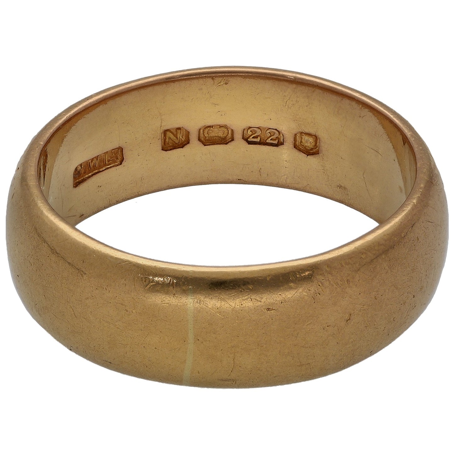 22ct Gold Plain Wedding Ring Size V