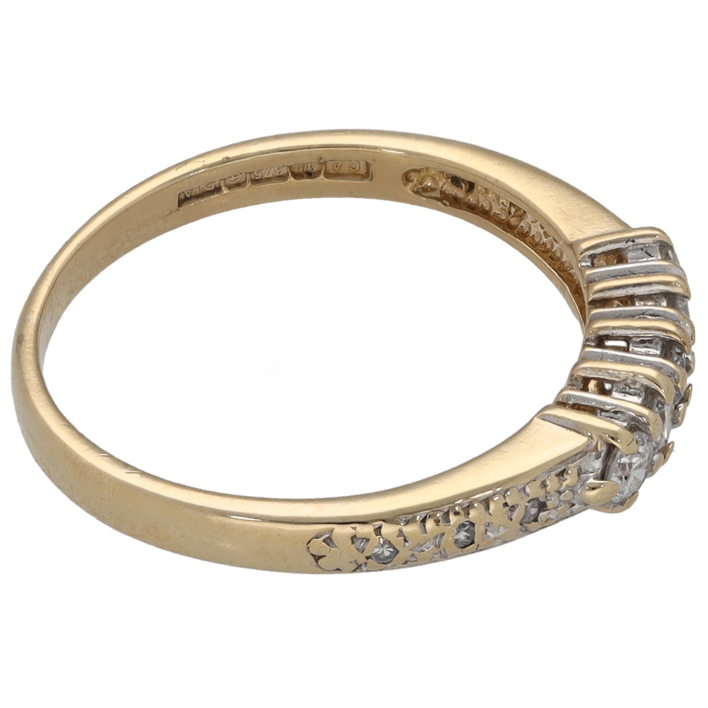 9ct Gold 0.09ct Diamond Half Eternity Ring Size L
