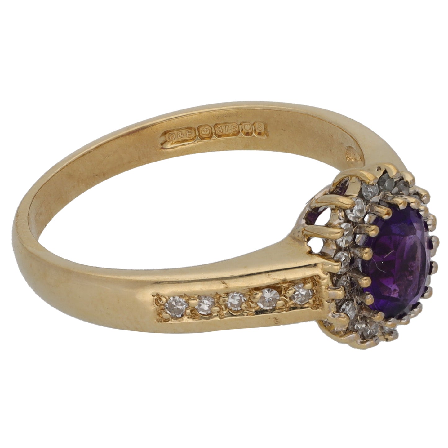 9ct Gold 0.13ct Diamond Dress/Cocktail Ring Size O