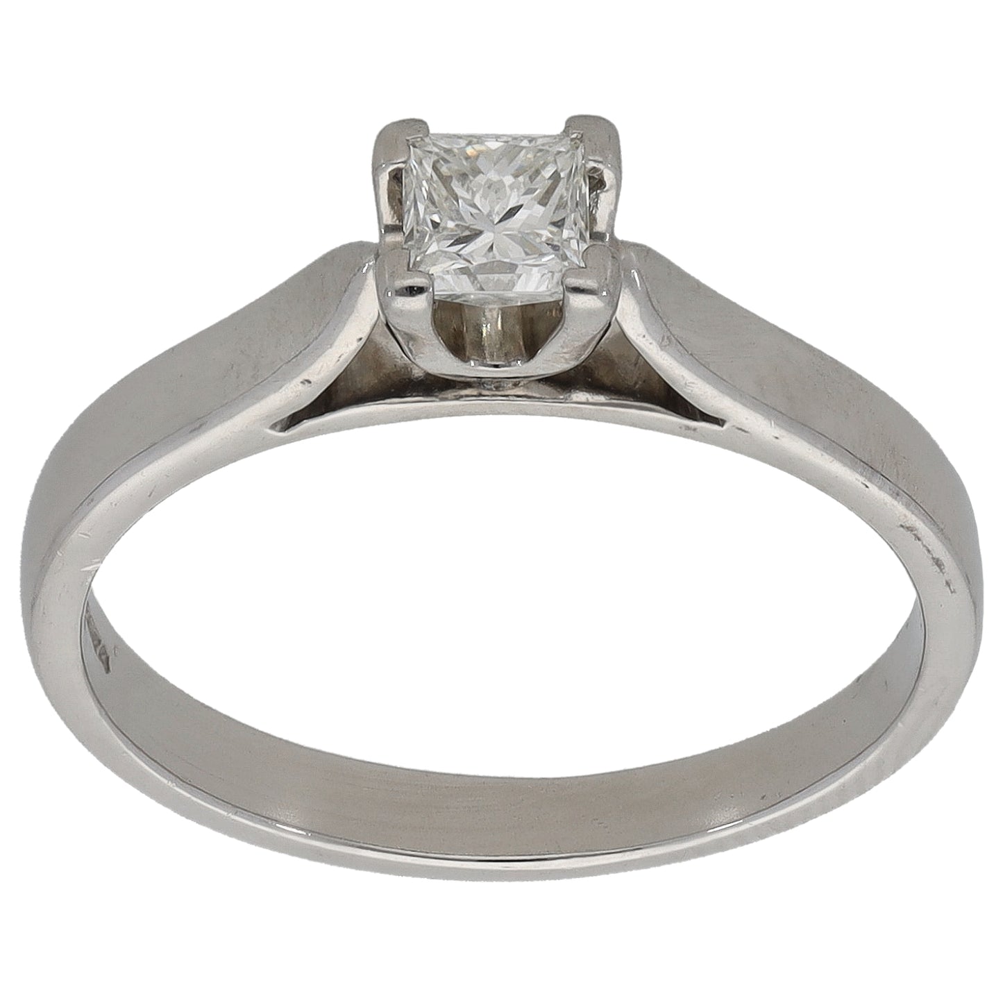 Platinum 0.20ct Diamond Solitaire Ring Size M