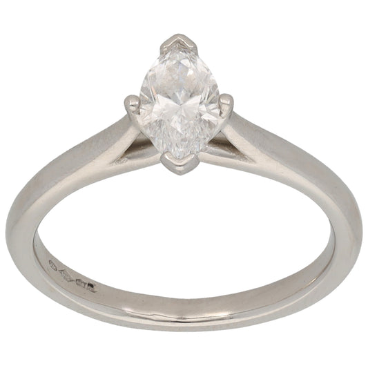 Platinum 0.53ct Diamond Solitaire Ring Size K