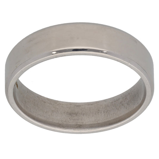 9ct White Gold Plain Wedding Ring Size W