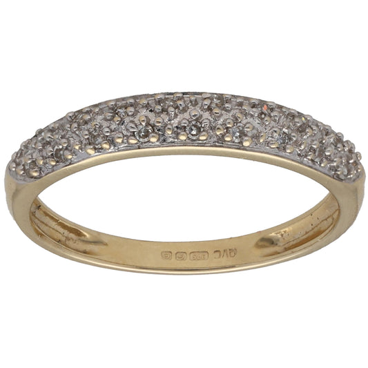 9ct Gold 0.095ct Diamond Half Eternity Ring Size K