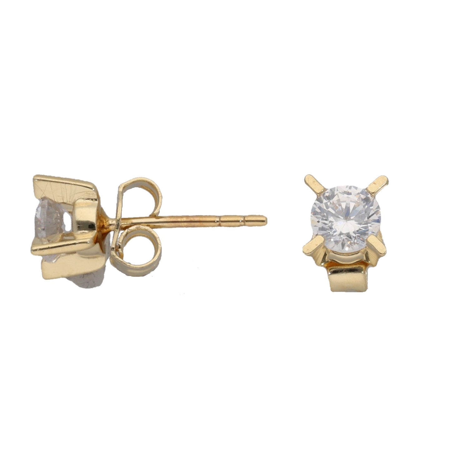 14ct Gold Cubic Zirconia Single Stone Earring