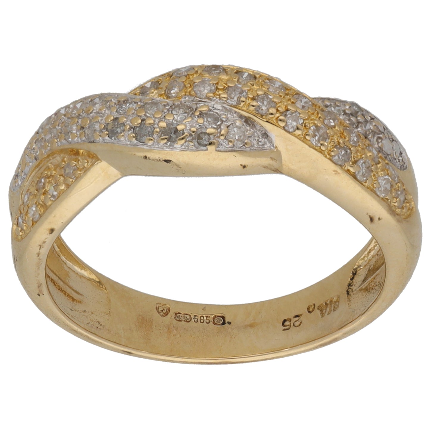 14ct Gold 0.25ct Diamond Dress/Cocktail Ring Size O