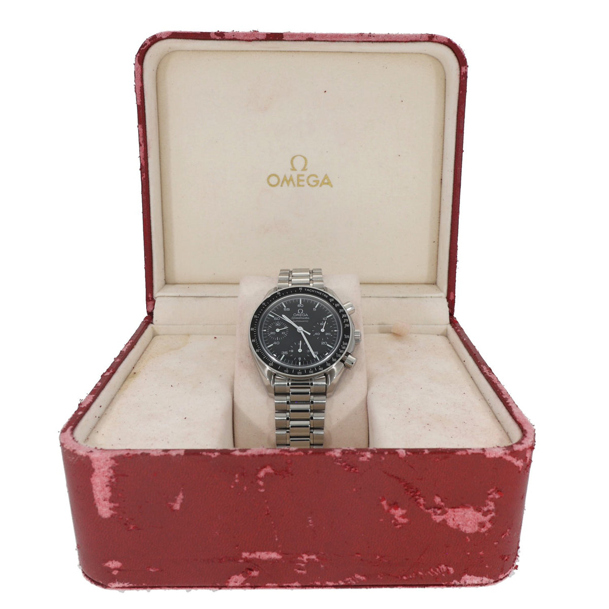 Omega Speedmaster 3510.50.00 Moonwatch, black dial and bezel with tachymeter in box