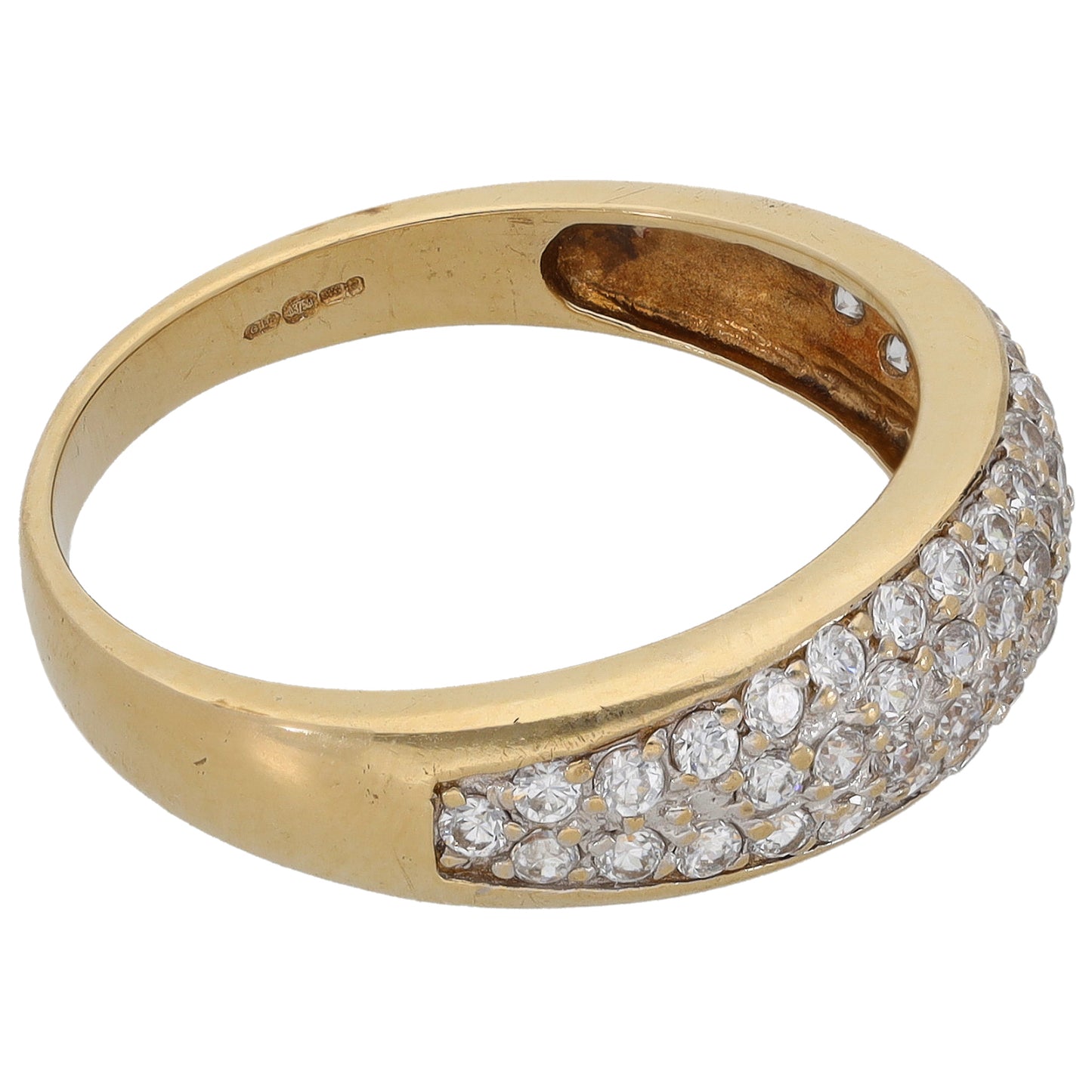 9ct Gold Cubic Zirconia Dress/Cocktail Ring Size R