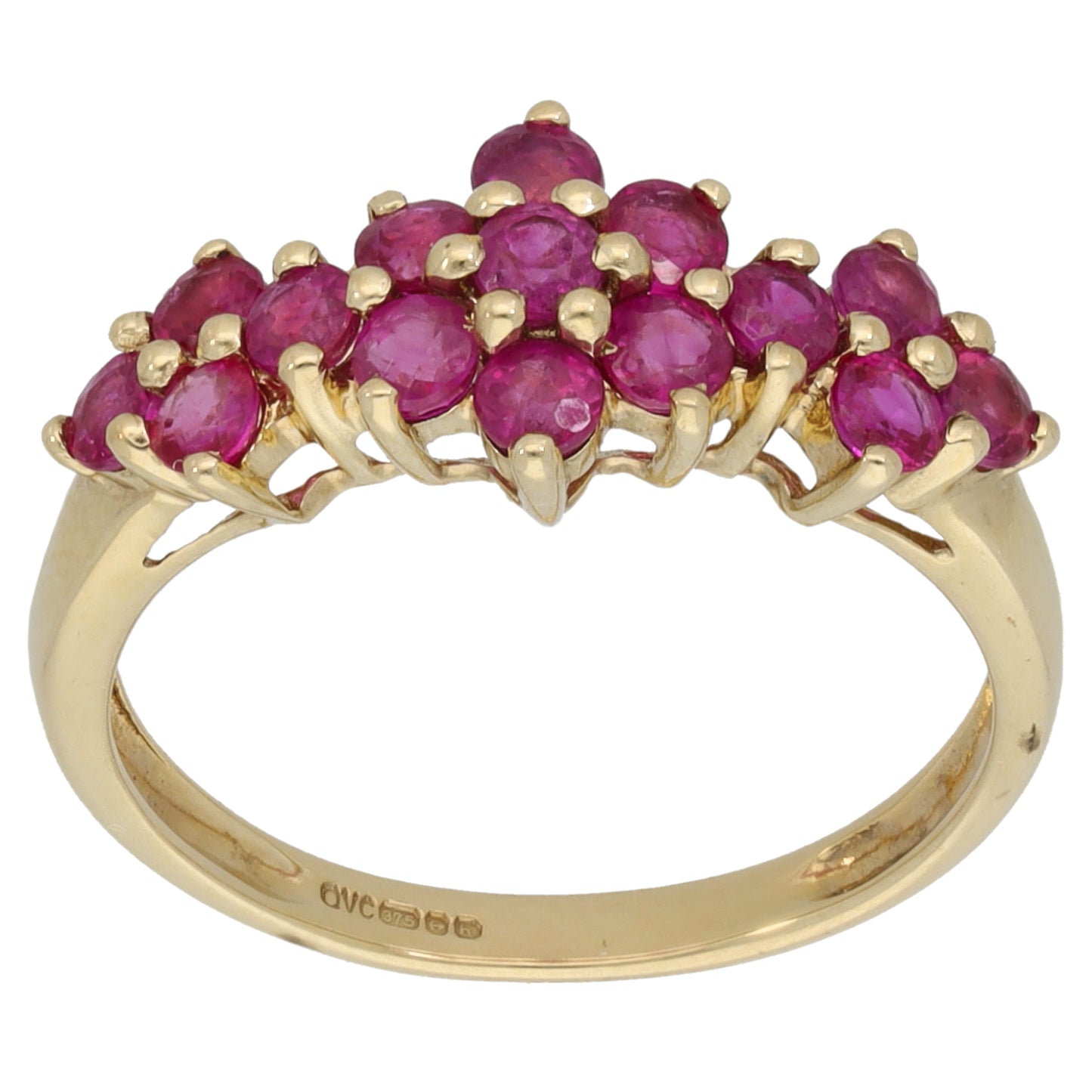 9ct Gold Ruby Dress/Cocktail Ring Size N