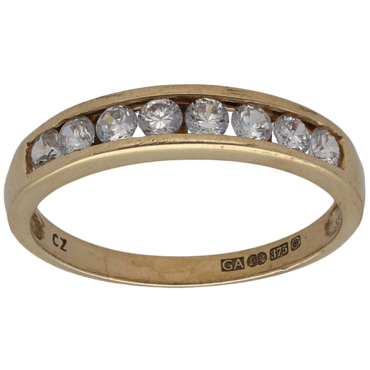9ct Gold Cubic Zirconia Half Eternity Ring Size P