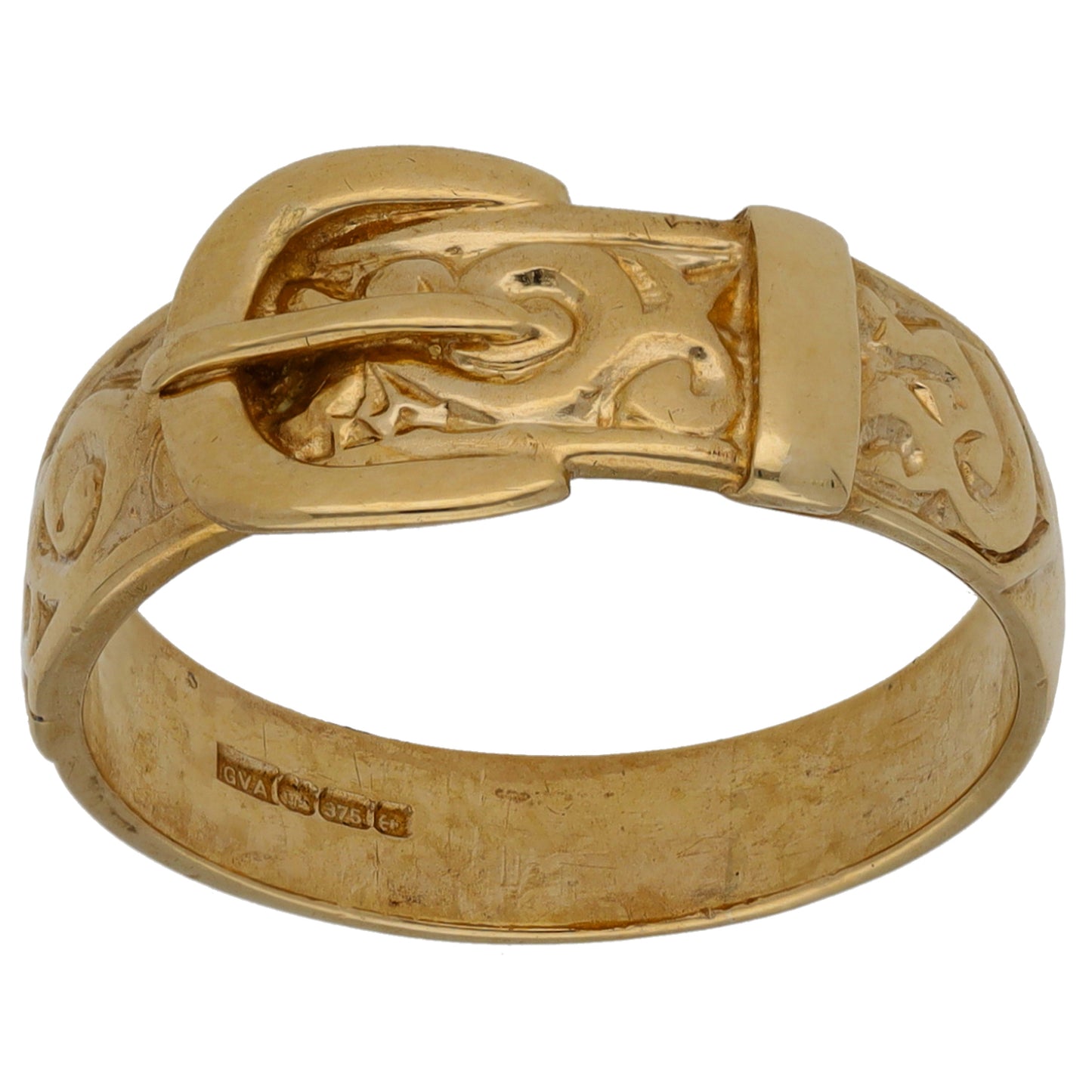 9ct Gold Buckle Ring Size O